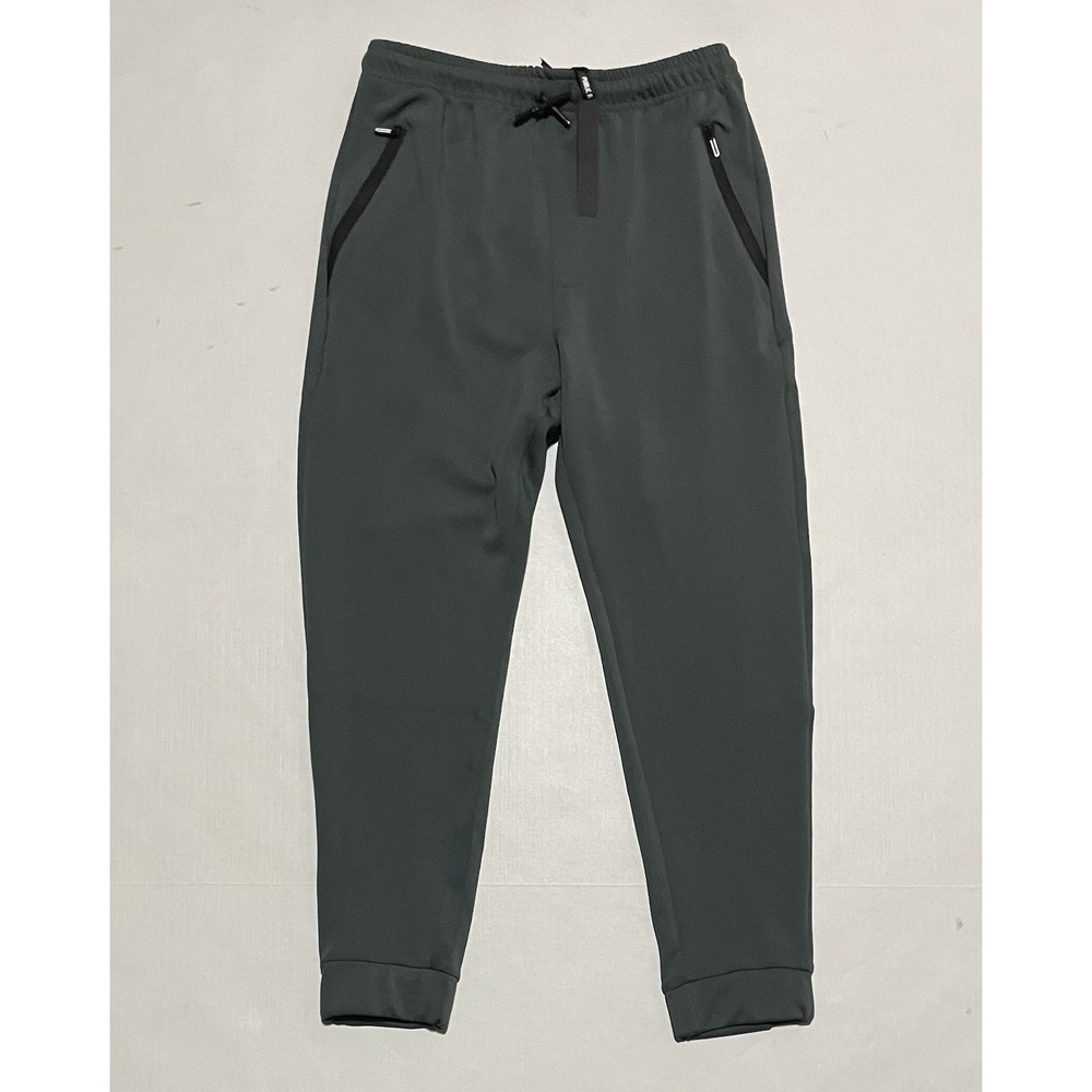 NEW Public Record Boys Size 14 Jogger Tapered Sweatpants Zip Pockets Dark Teal